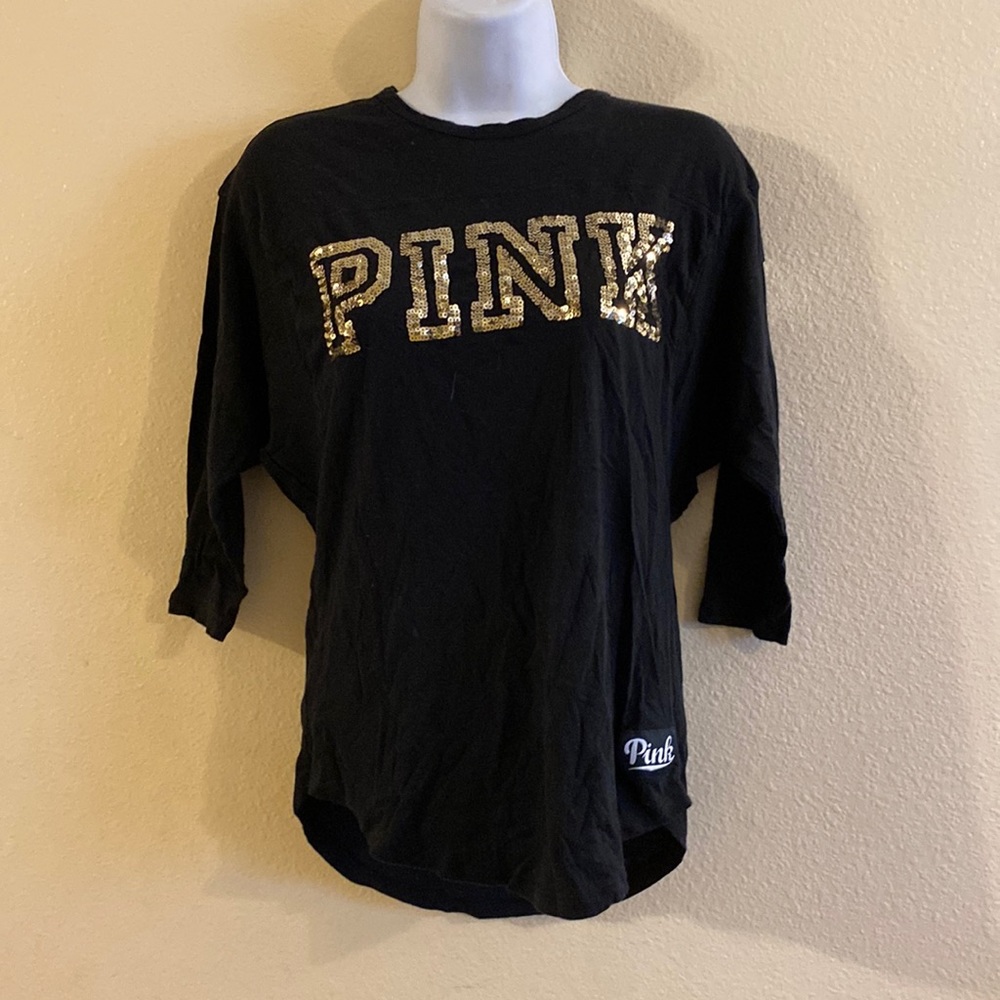 Pink 3/4 sleeve t- shirt